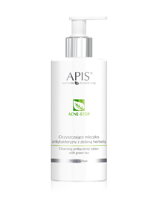 ACNE-STOP / Home terApis Oczyszczające mleczko antybakteryjne z zieloną herbatą / 300 ml