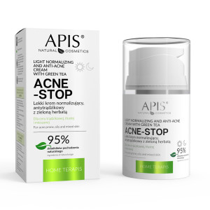 ACNE-STOP / Home terApis Lekki krem normalizujący, antytrądzikowy z zieloną herbatą