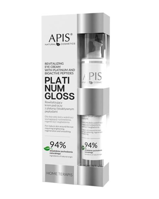 PLATINUM GLOSS / Home terApis Rewitalizujący krem pod oczy z platyną i bioaktywnymi peptydami