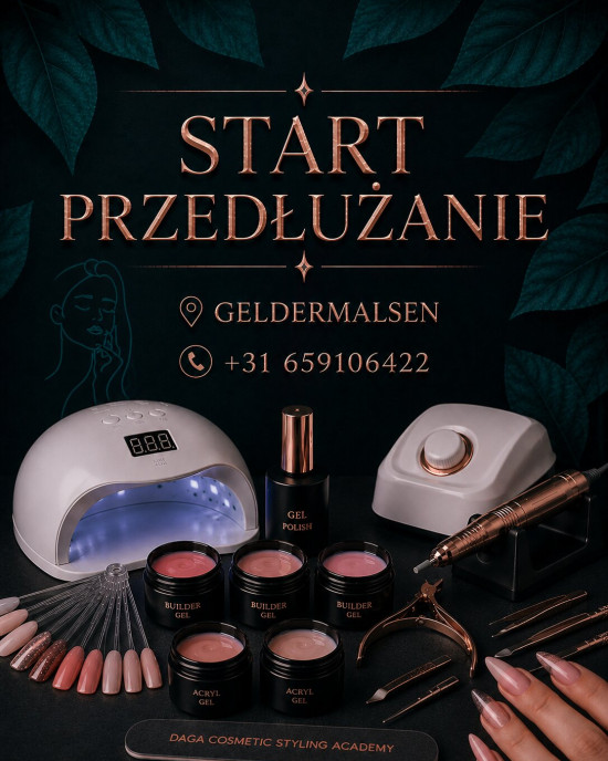 START PRZEDŁUŻANIE - Szkolenie przedłużanie paznokci szablon + tips (żel lub akrylożel, akryl) 