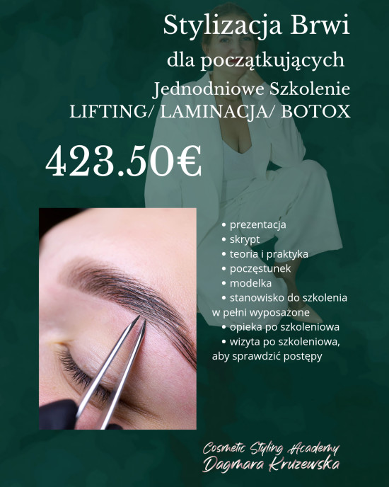 Laminacja/ Lifting/ Botox - Stylizacja Brwi - szkolenie