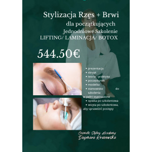 Laminacja/ Lifting/ Botox - Stylizacja Oka - szkolenie