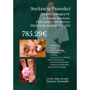 Praca Frezarką + Manicure Klasyczny+Manicure Hybrydowy + Pedicure Kosmetyczny - szkolenie