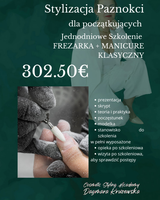 Praca Frezarką + Manicure Klasyczny - szkolenie