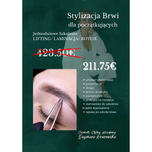 Laminacja/ Lifting/ Botox - Stylizacja Brwi - szkolenie