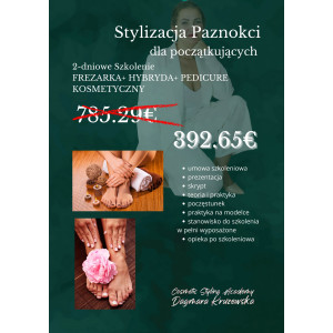 Praca Frezarką + Manicure Klasyczny+Manicure Hybrydowy + Pedicure Kosmetyczny - szkolenie