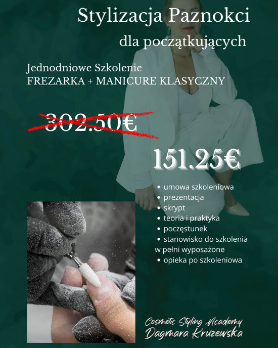 Praca Frezarką + Manicure Klasyczny - szkolenie Praca Frezarką + Manicure Klasyczny - szkolenie